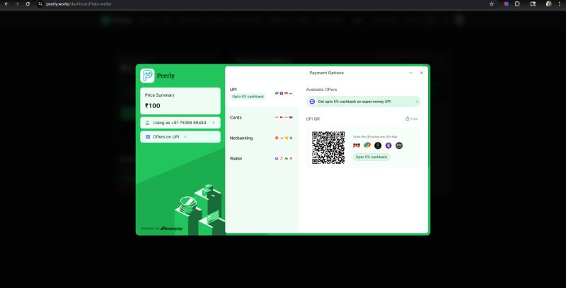 Peerly Razorpay Payment Checkout